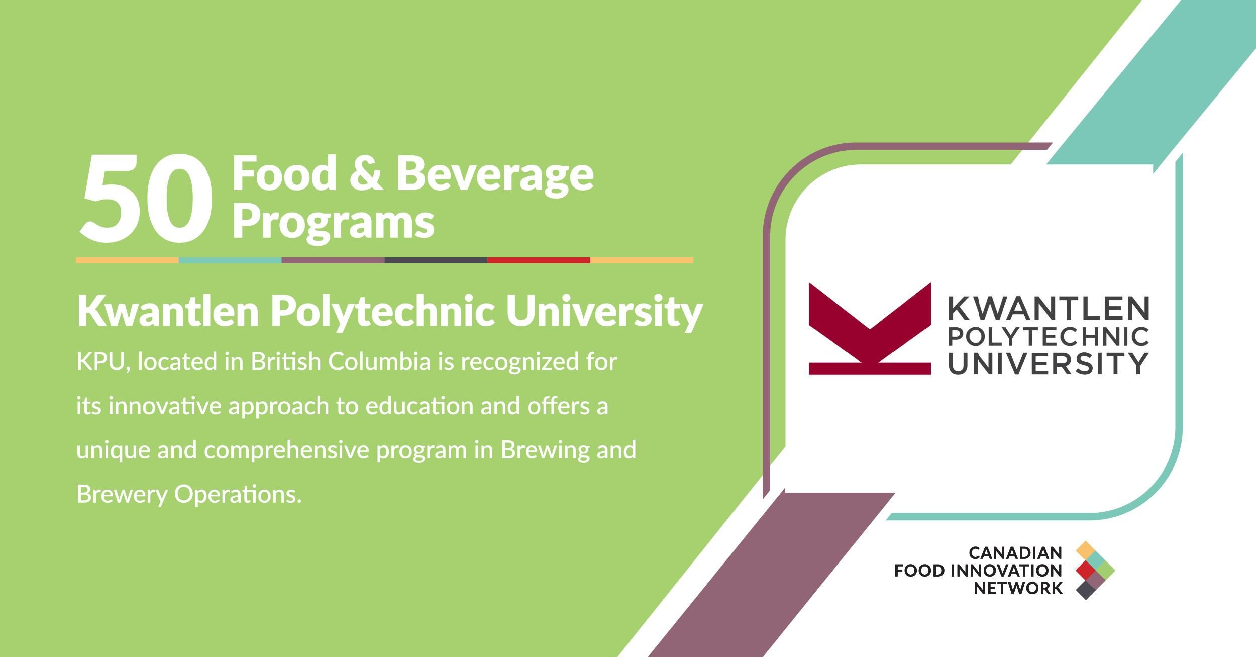 50 Food & Beverage Programs - Kwantlen Polytechnic University