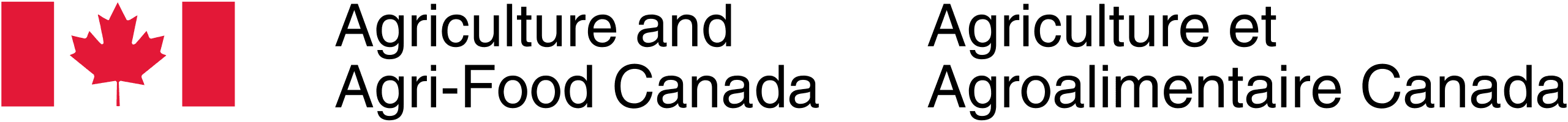 Canadian flag logo with "Agriculture and Agri-Food Canada" and "Agriculture et Agroalimentaire Canada" text.