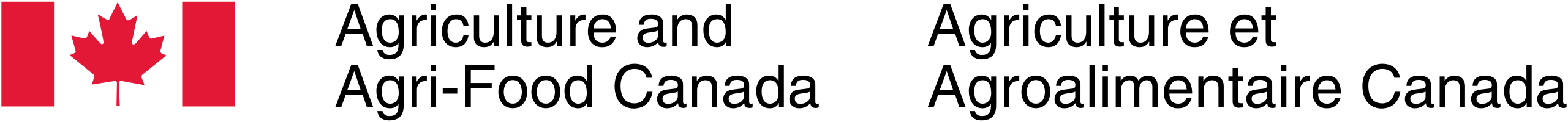 Canadian flag next to the text 'Agriculture and Agri-Food Canada' and 'Agriculture et Agroalimentaire Canada'.