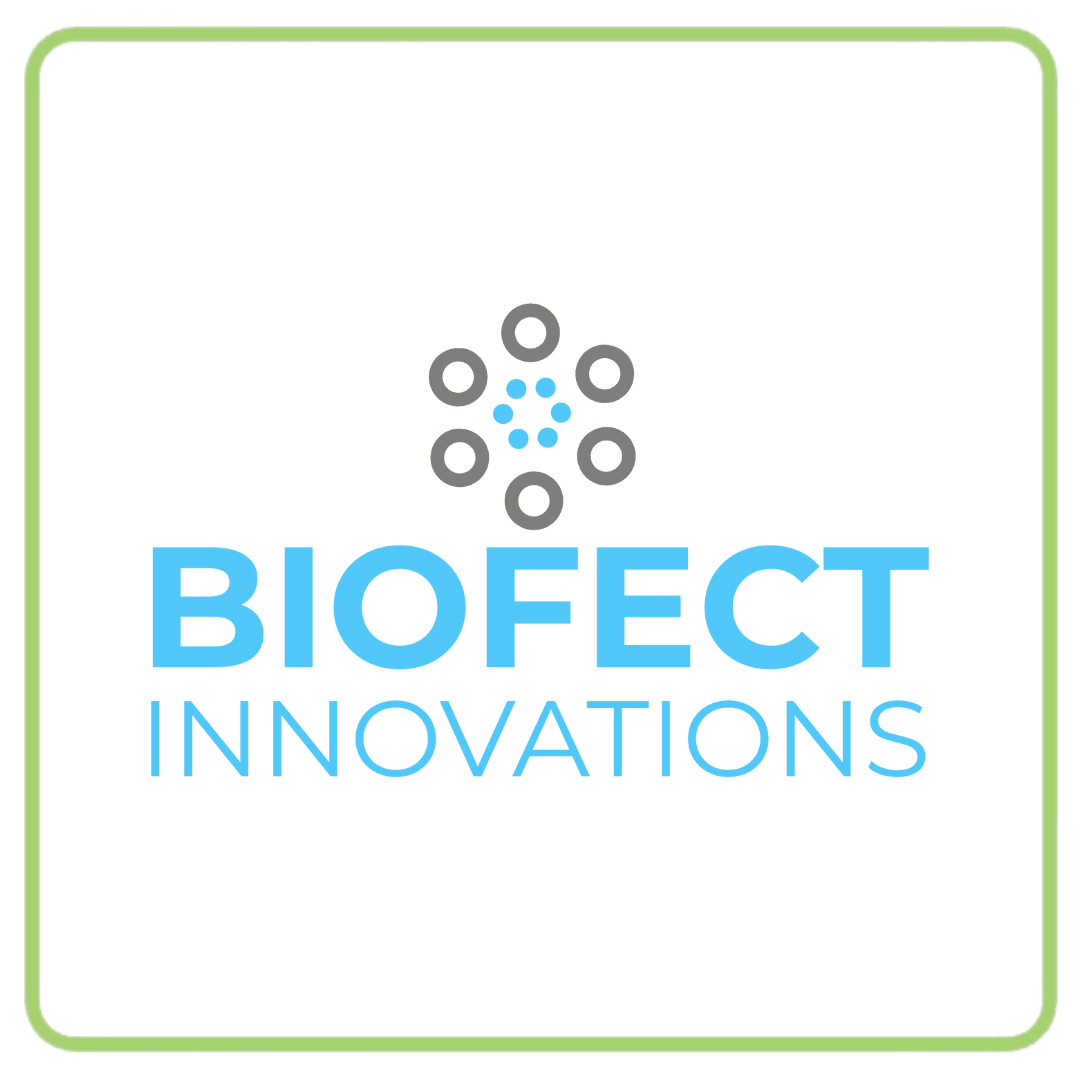 Biofect Innovations logo with a circular, petal-like graphic above the text.