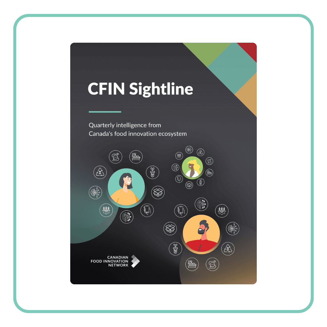 CFIN Sightline quarterly report cover displaying Canada's food innovation network ecosystem.