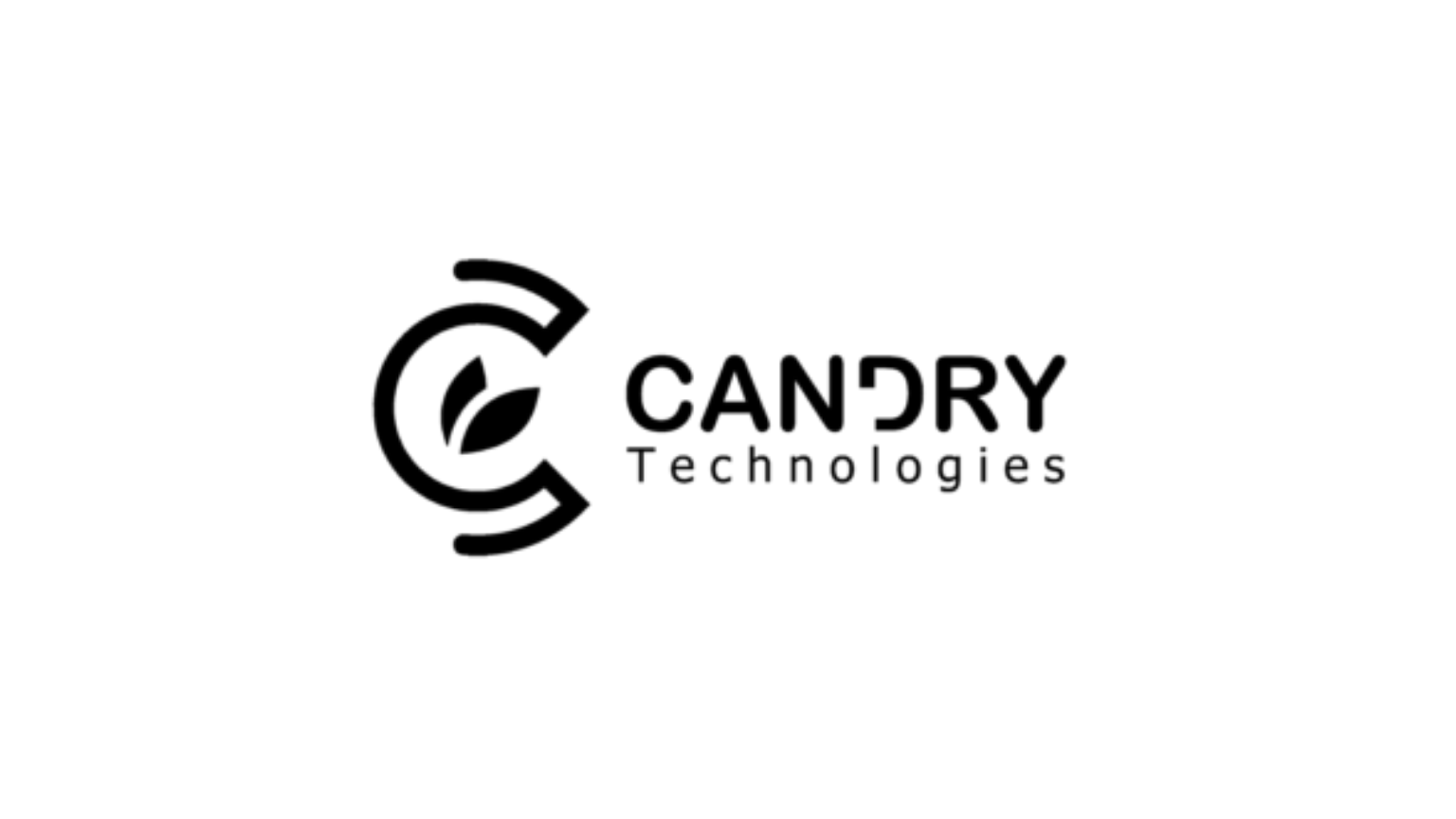 CANDRY Technologies logo featuring a stylized 'C' with two green leaves inside.
