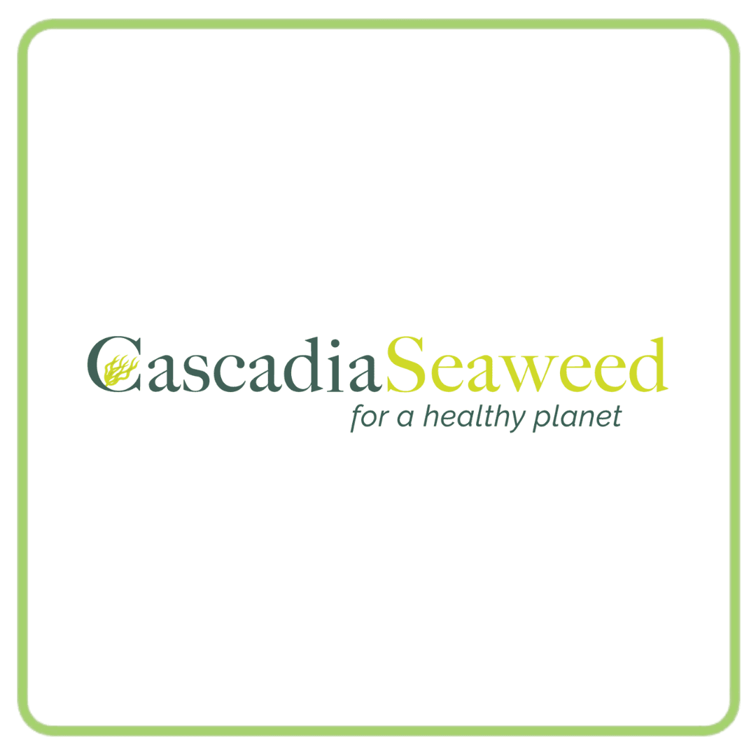 CascadiaSeaweed logo with the slogan 'for a healthy planet' in green and yellow.