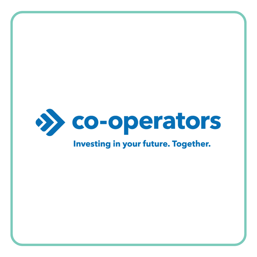 Co-operators logo featuring a blue arrow design and tagline.