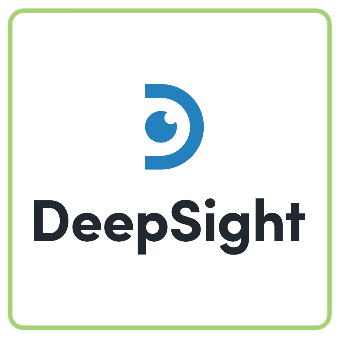 DeepSight logo with a stylized blue eye icon.