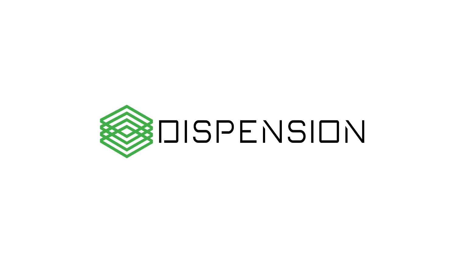 The Dispension logo features a green, layered geometric icon and the company name.
