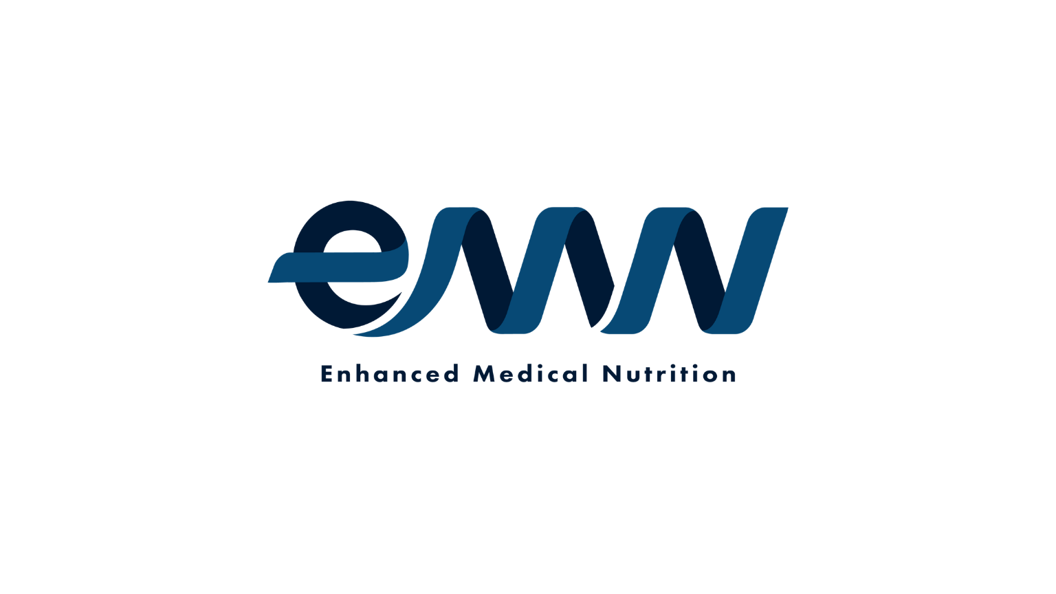 Logo for Enhanced Medical Nutrition, featuring a stylized blue 'e' and wavy lines.