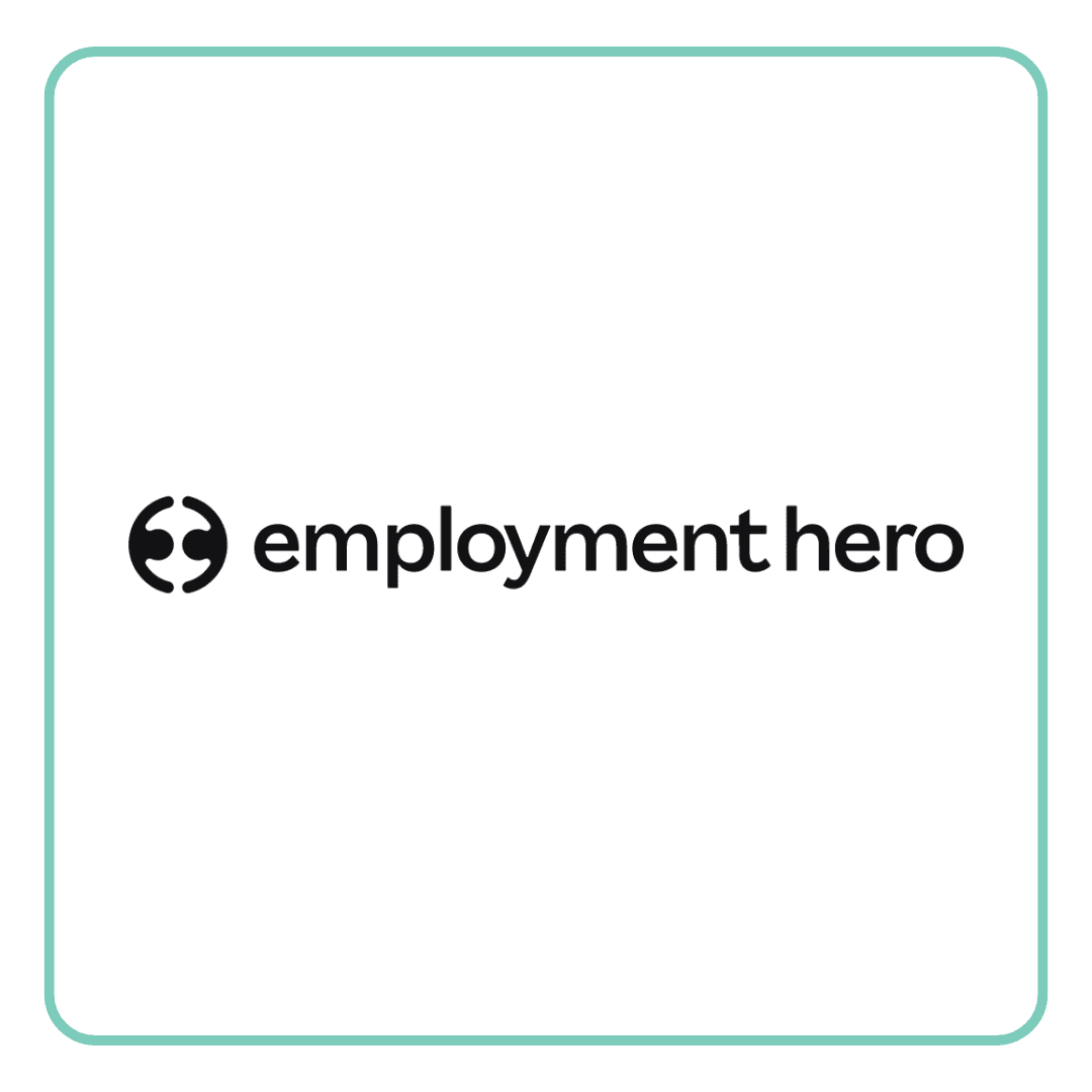 Employment Hero logo featuring a circular icon with inward-pointing arrows next to the company name.