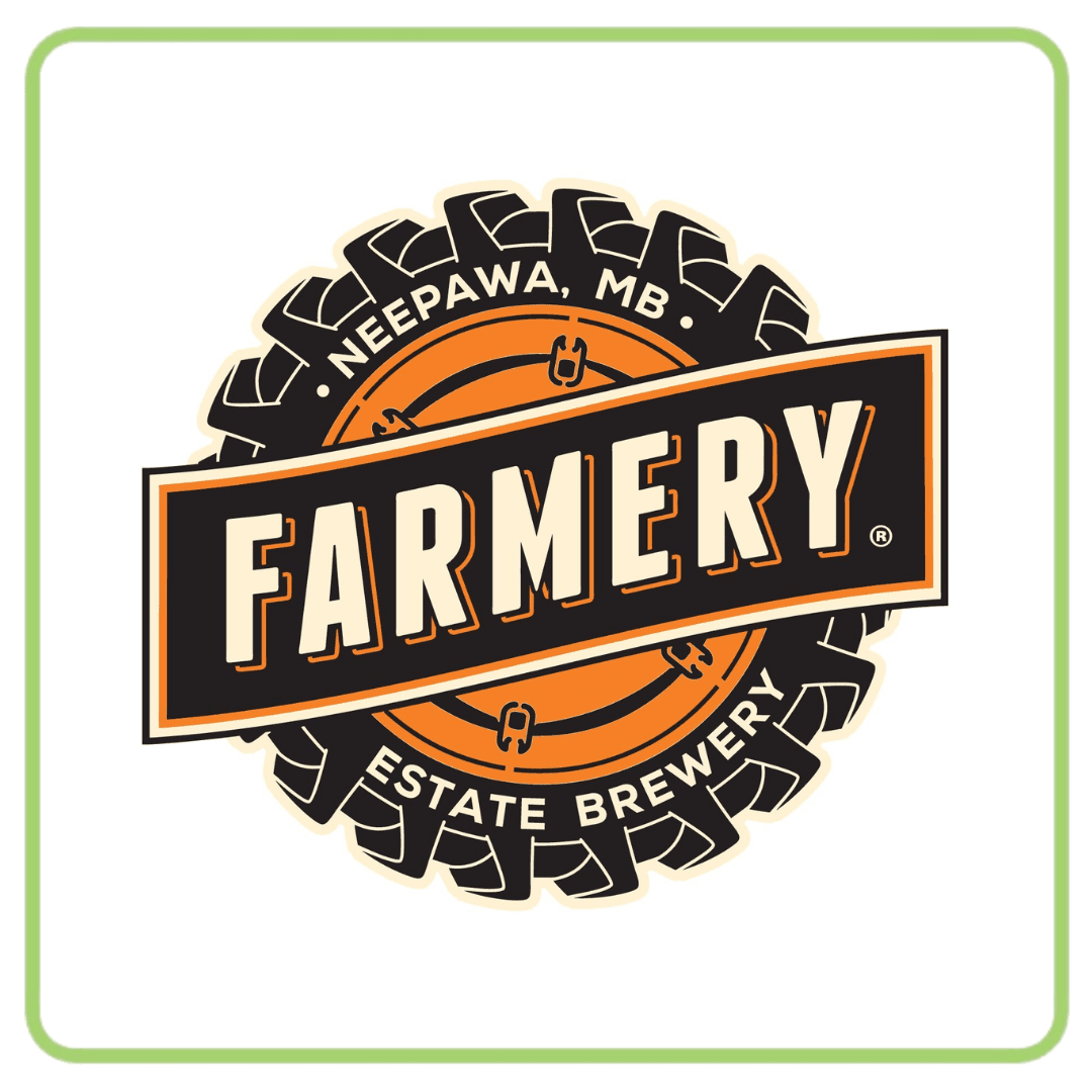 Farmery Estate Brewery logo featuring the brand name and location Neepawa, MB.