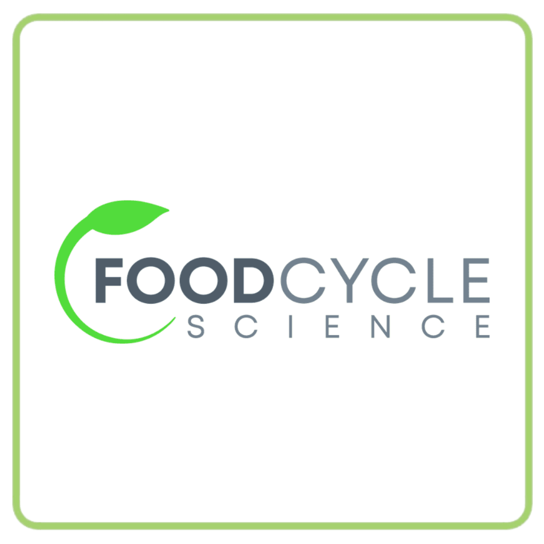 Logo for FoodCycle Science featuring a green leaf graphic.