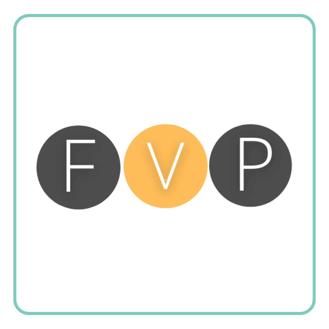 Logo showing letters F, V, P in circles, with the central V highlighted in orange.