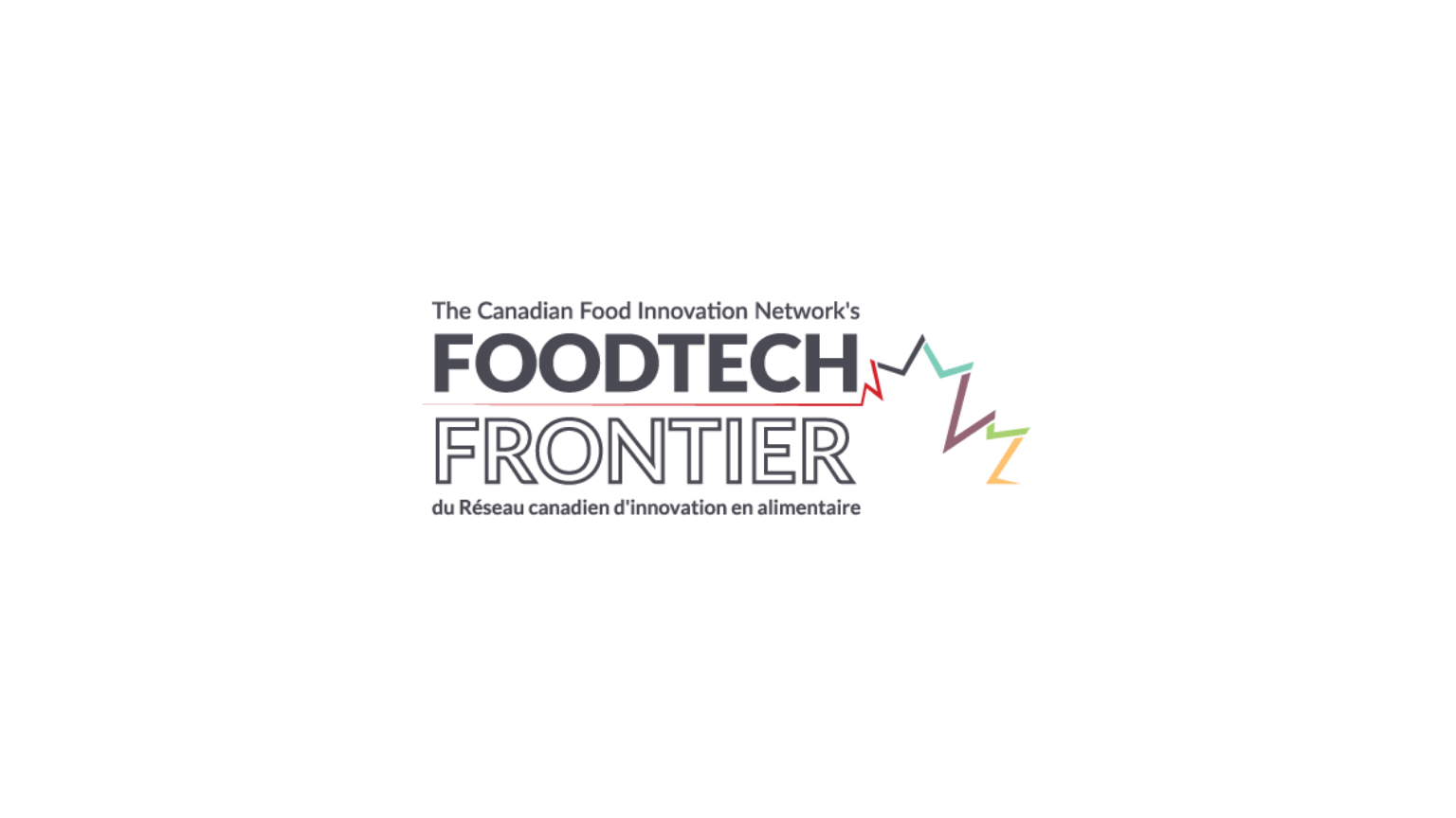 Logo for The Canadian Food Innovation Network's Foodtech Frontier, featuring a colorful maple leaf.