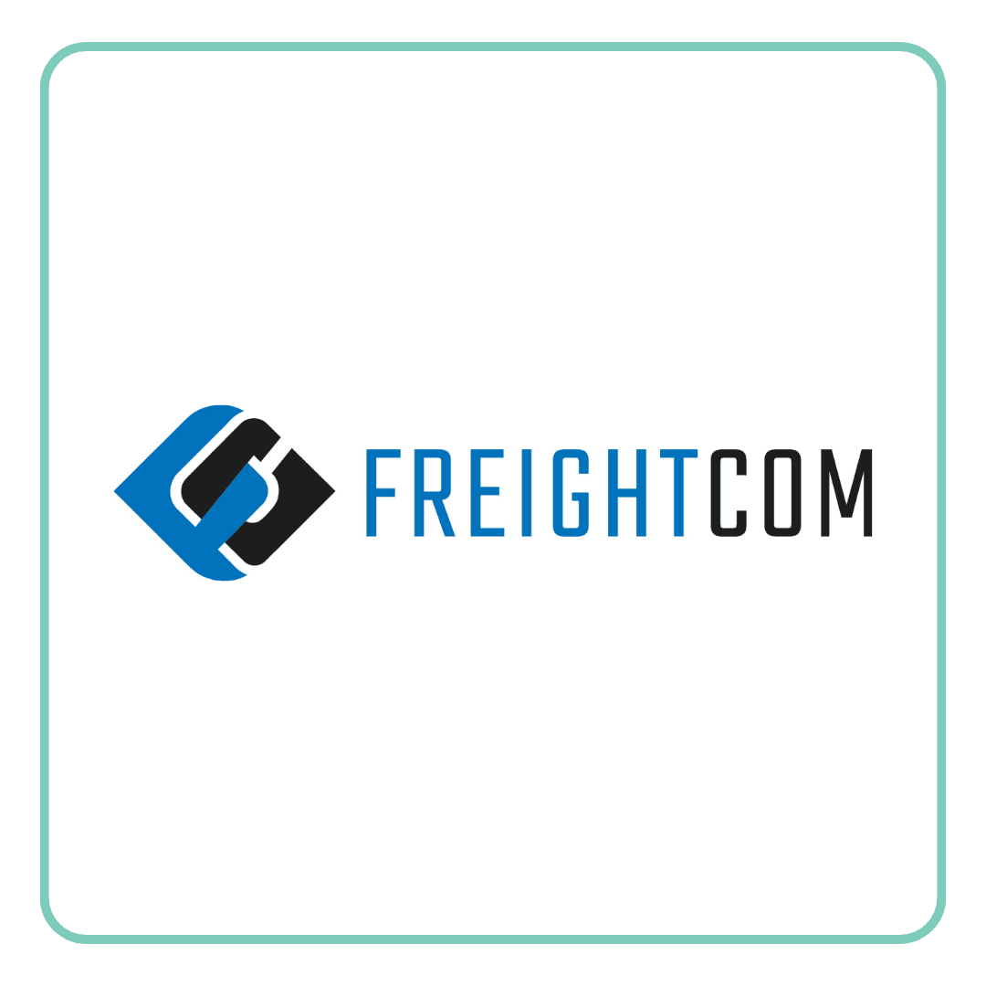 Freightcom logo featuring a blue stylized 'F' symbol next to the company name.