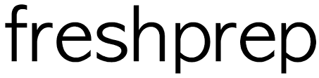 The black text logo for 'freshprep' on a white background.