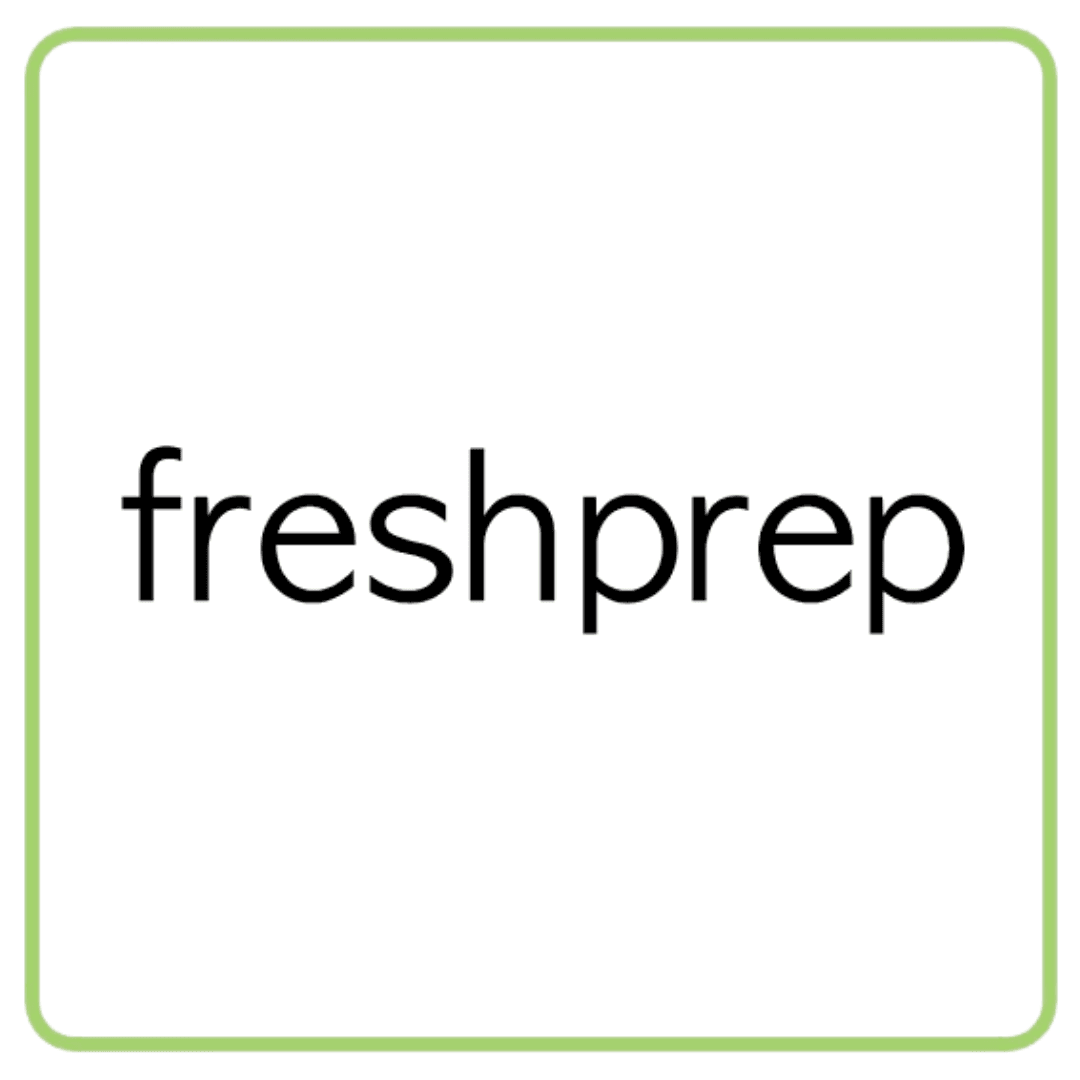 Freshprep text logo displayed within a green rounded square border.