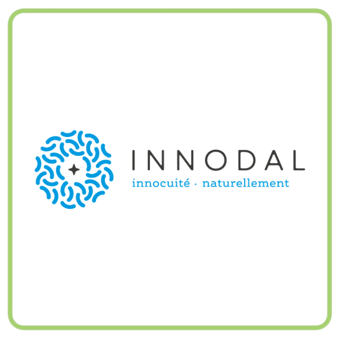 Innodal logo featuring a blue circular abstract design and company name with tagline.