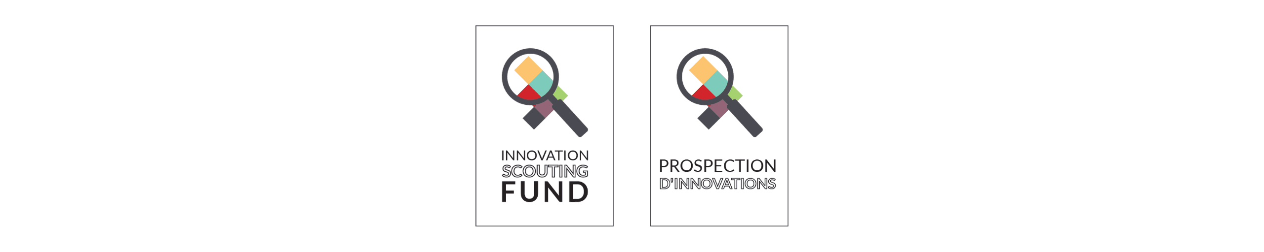 Two logos: Innovation Accounting Fund and Prospection Subventions, each with a magnifying glass icon.