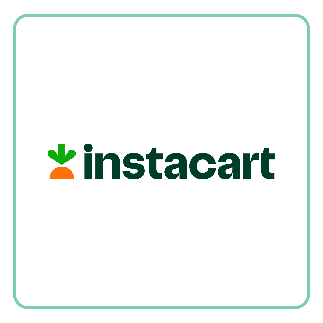Instacart logo featuring its brand name and a small carrot icon.
