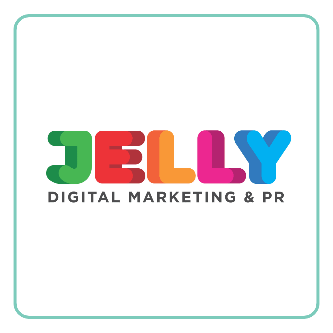 Jelly Digital Marketing & PR logo with colorful 'JELLY' text.
