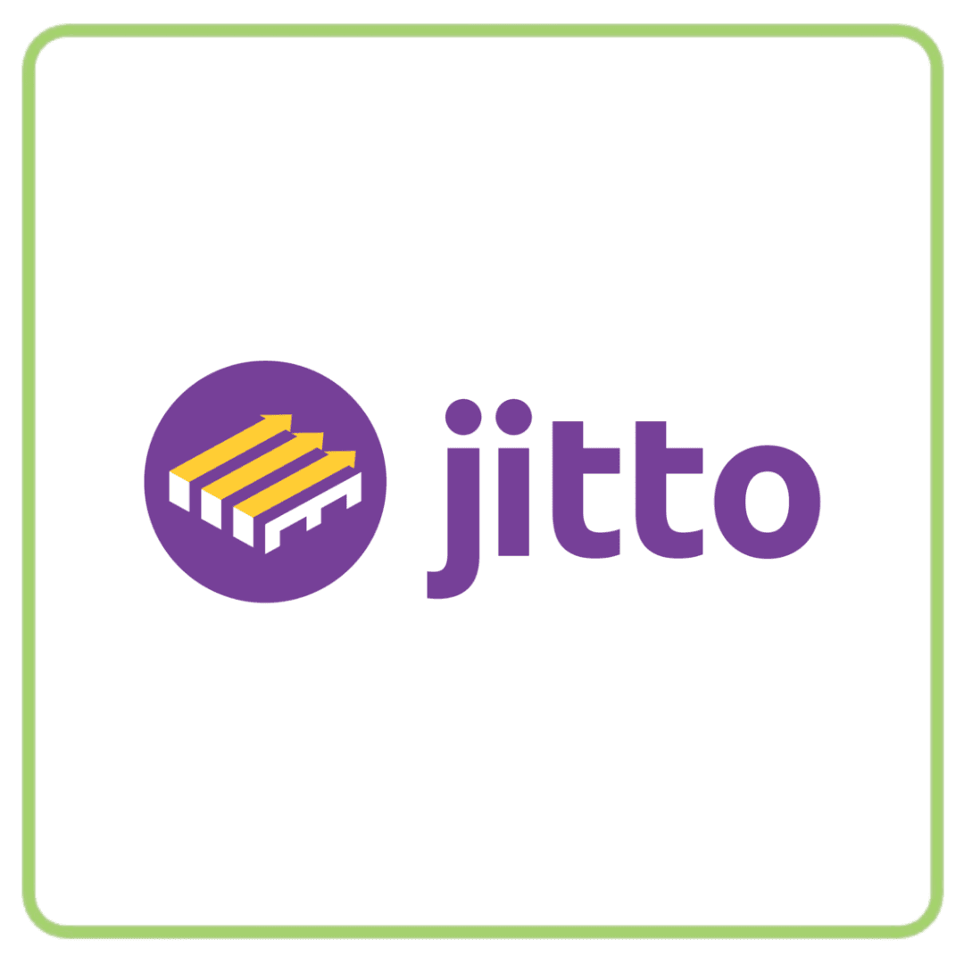 Jiitto logo featuring purple text and a purple circle with yellow stacked shapes.