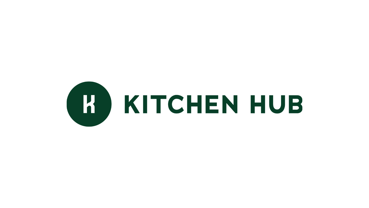 Kitchen Hub logo featuring a green circle with a white K and the brand name.
