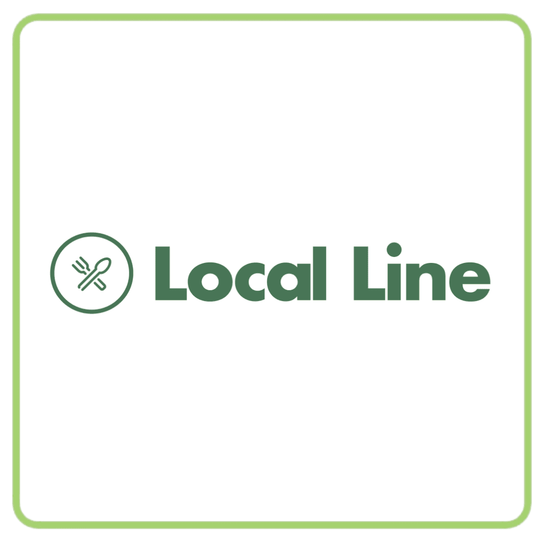Green logo for Local Line featuring a stylized fork and knife icon.