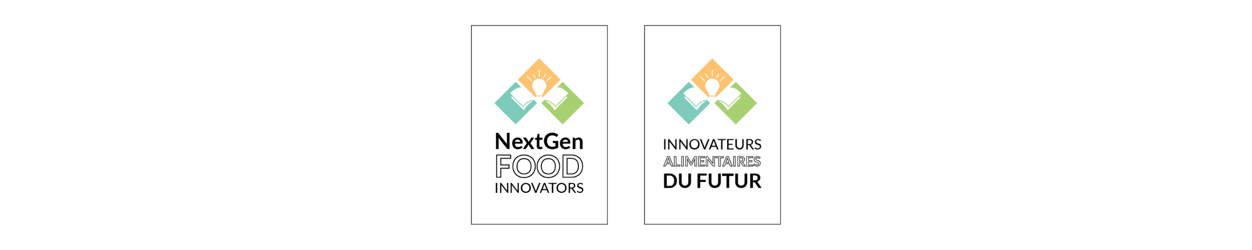 NextGen FOOD and Association Pour L'Alimentation Du Futur logos with geometric orange and green designs.