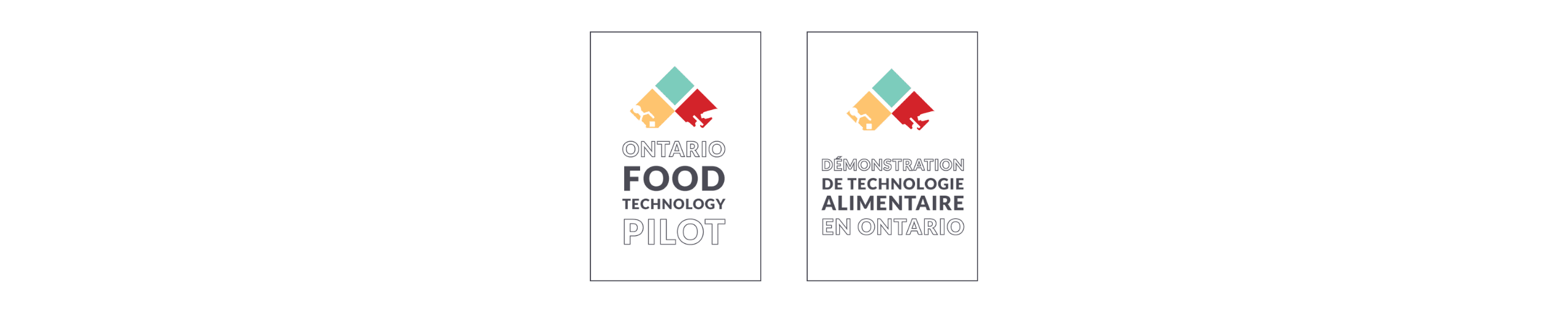 Ontario's Food Initiative Pilot and Initiative Alimentaire de l'Ontario logos with a colorful icon.