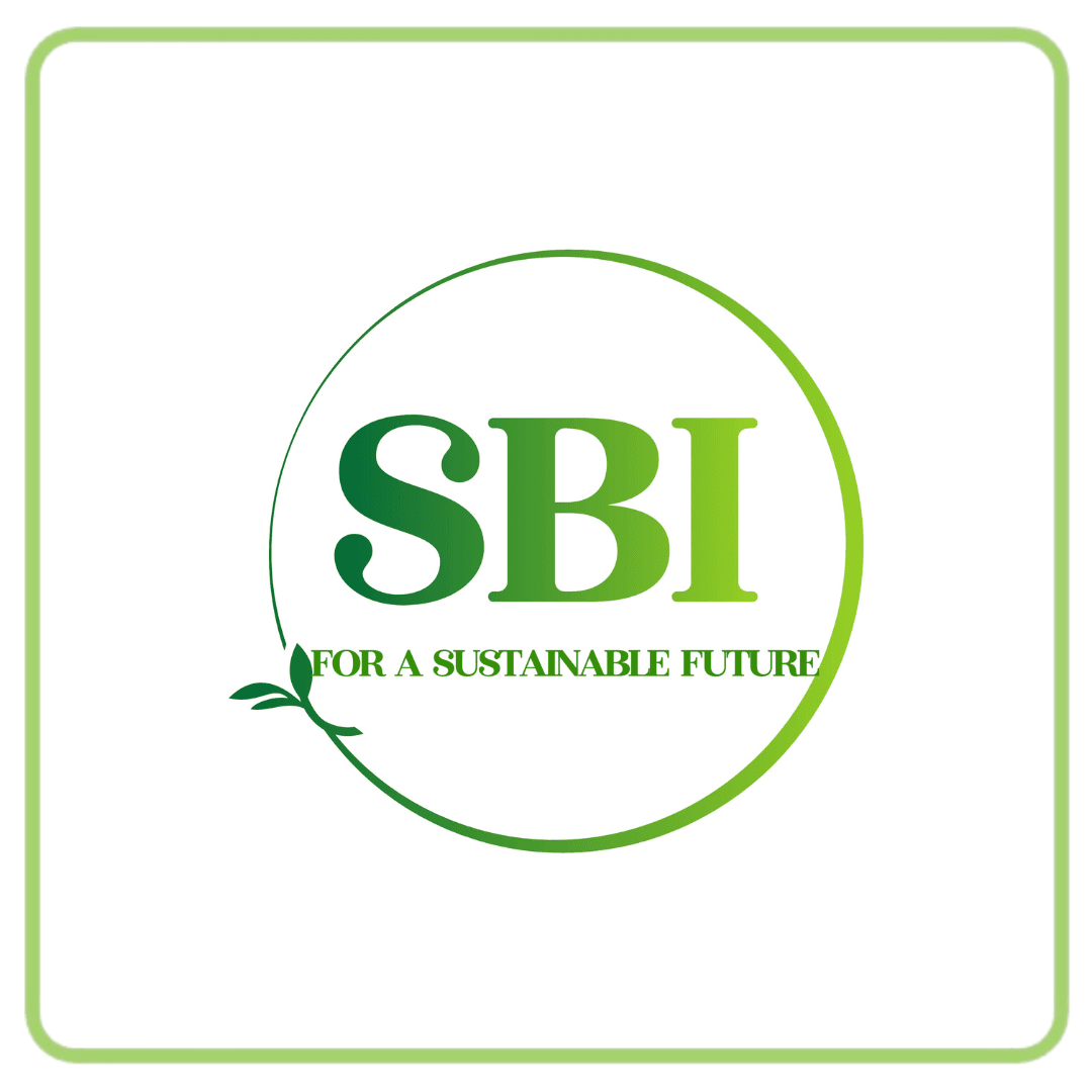 Green SBI logo with the slogan 'FOR A SUSTAINABLE FUTURE' and a leaf emblem.
