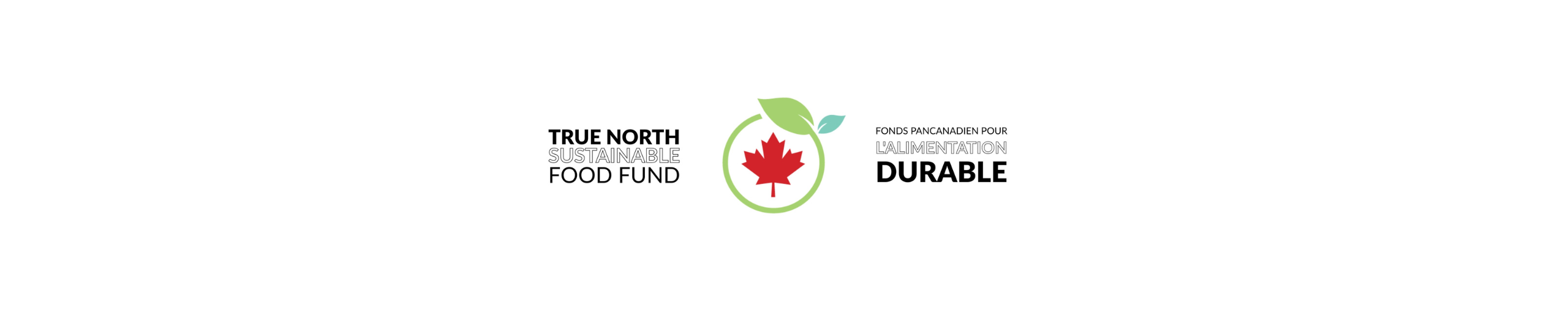 Logos for True North Sustainable Food Fund and Commonwealth Foundation Durable with a Canadian maple leaf.