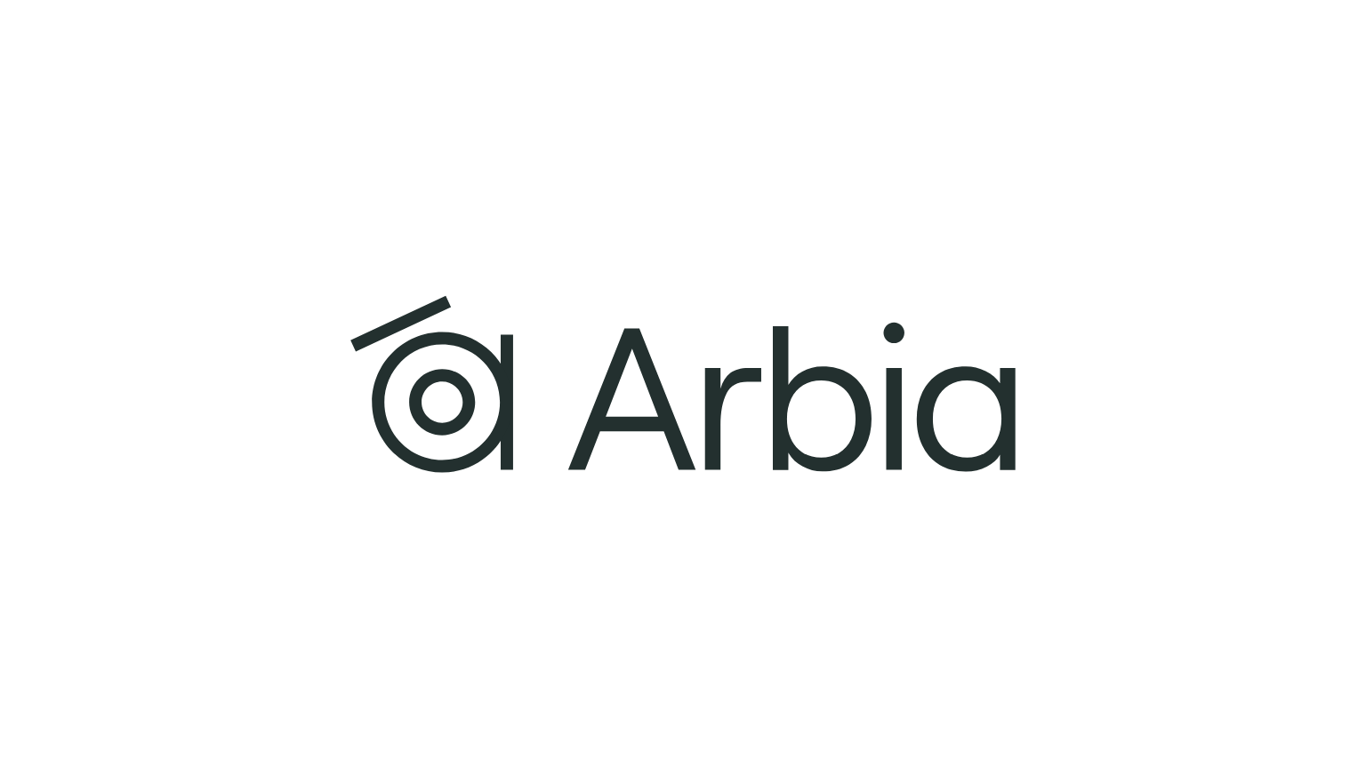 Arbia company logo featuring a stylized 'a' graphic with a target symbol.