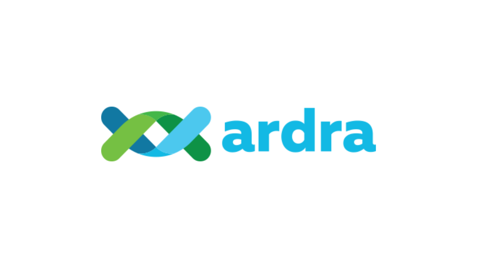 Xardra logo with intertwined blue and green abstract symbol.