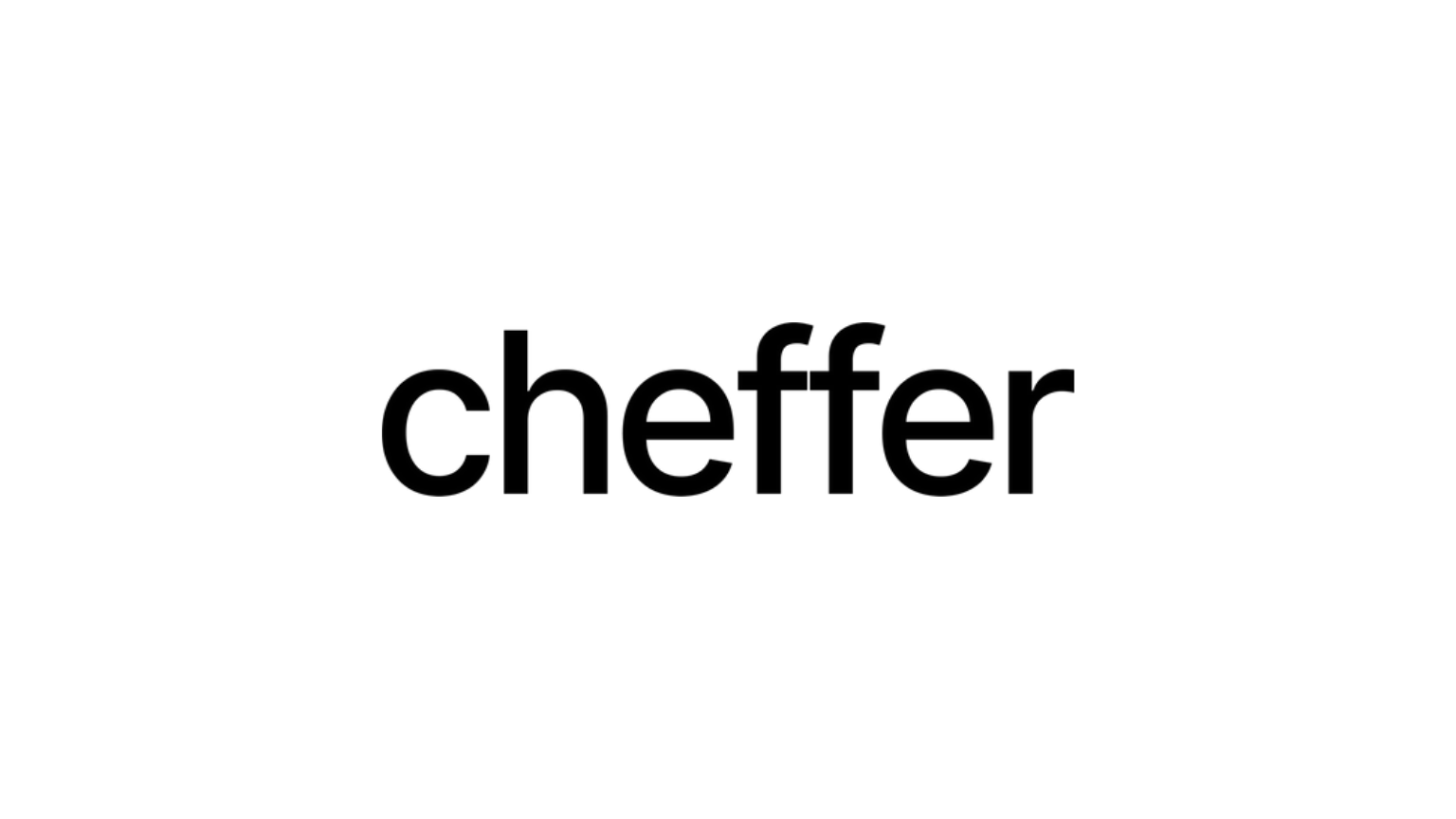 Black text spelling 'cheffer' on a white background, representing a brand name.