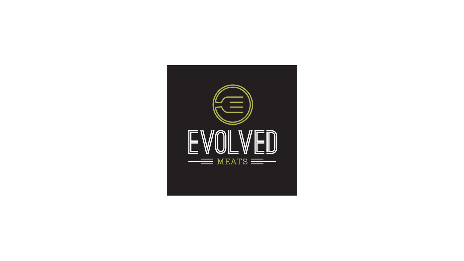 Evolved Meats logo featuring a stylized fork inside a circle above the company name.