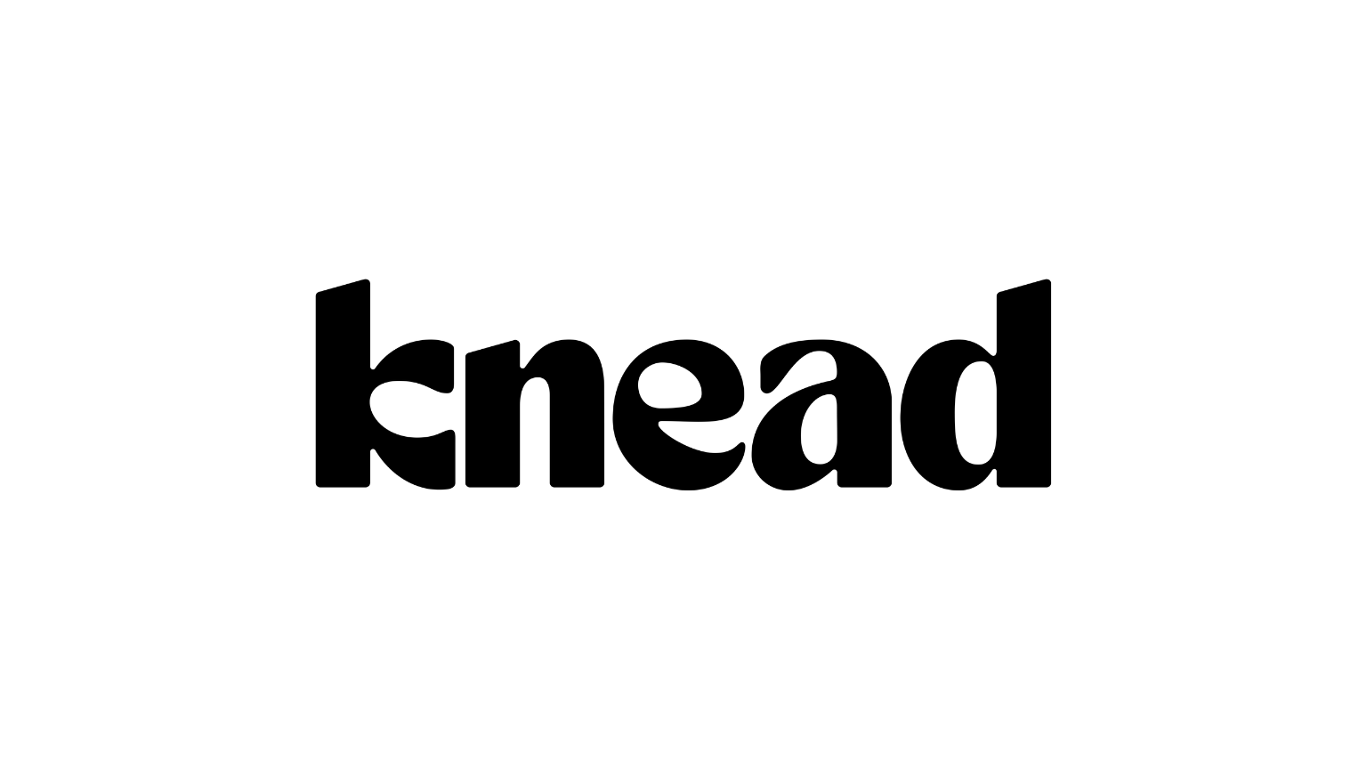 The stylized word 'knead' in bold black font on a white background.