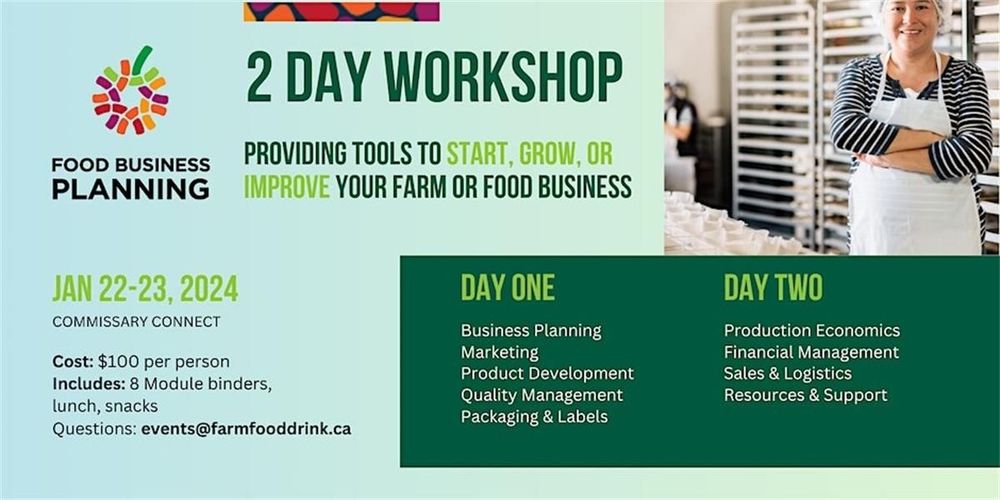Atelier de planification d'entreprise alimentaire de 2 jours : Vancouver