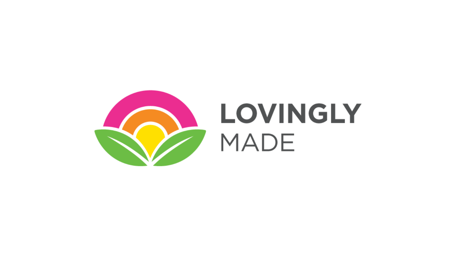 Colorful sun and leaves logo with text Lovingly Made.