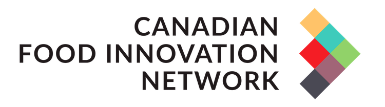 Logo for Canadian Food Innovation Network featuring a bold, colorful arrow graphic.