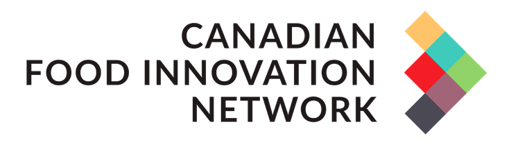 Logo for Canadian Food Innovation Network with a colorful, multi-faceted arrow graphic.
