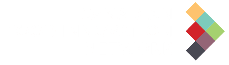 Logo for Canadian Food Innovation Network with colorful stacked diamonds.