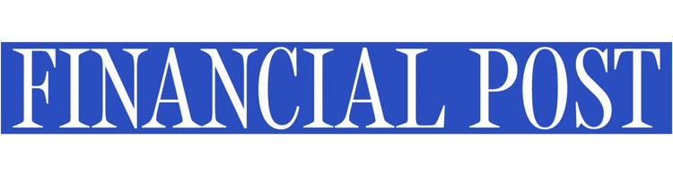 The logo features the words 'FINANCIAL POST' in white text on a blue banner.