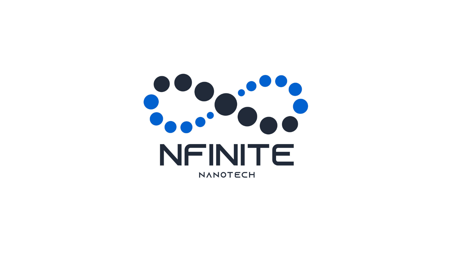 NFINITE NANOTECH logo with blue and grey dotted infinity symbol.
