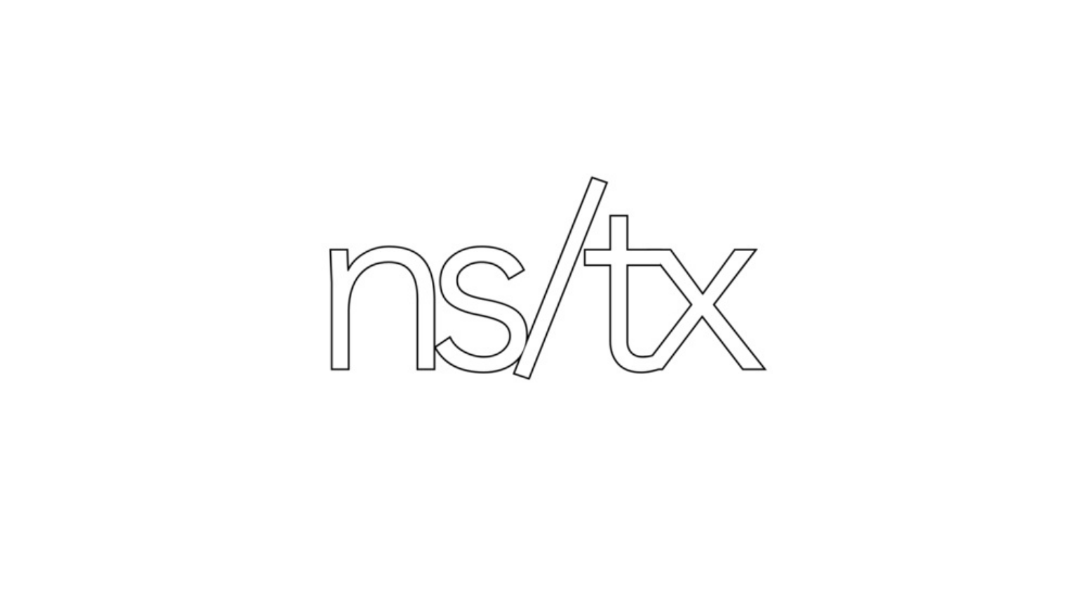 The text 'ns/tx' is displayed in a simple, outlined font on a white background.
