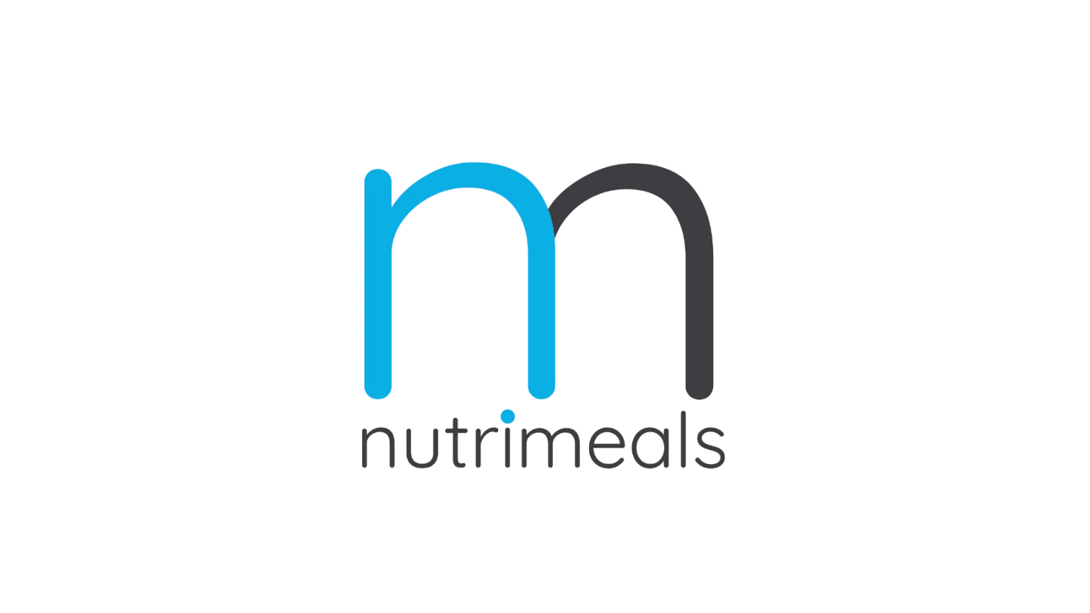 Nutrimeals logo with stylized blue and grey 'm's and the company name.