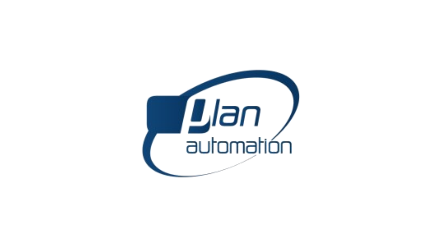 Logo for Lan Automation, featuring blue stylized text within an encompassing oval shape.
