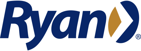 Blue Ryan logo with a golden diamond and arrow forming the letter 'a'.