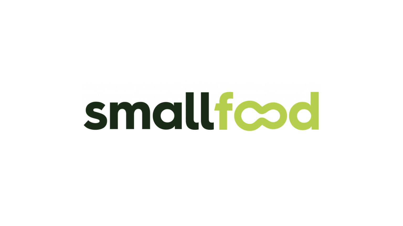 Smallfood logo featuring the brand name with an infinity symbol replacing the 'oo' in food.