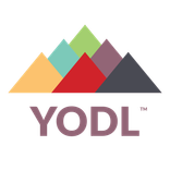 YODL logo with colorful triangular mountains representing a range.