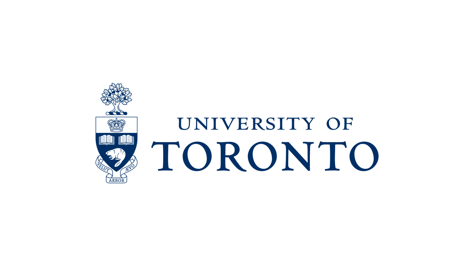 University of Toronto logo with crest featuring a tree, crown, and two birds.
