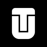White stylized letter U with an internal T logo on a black square background.